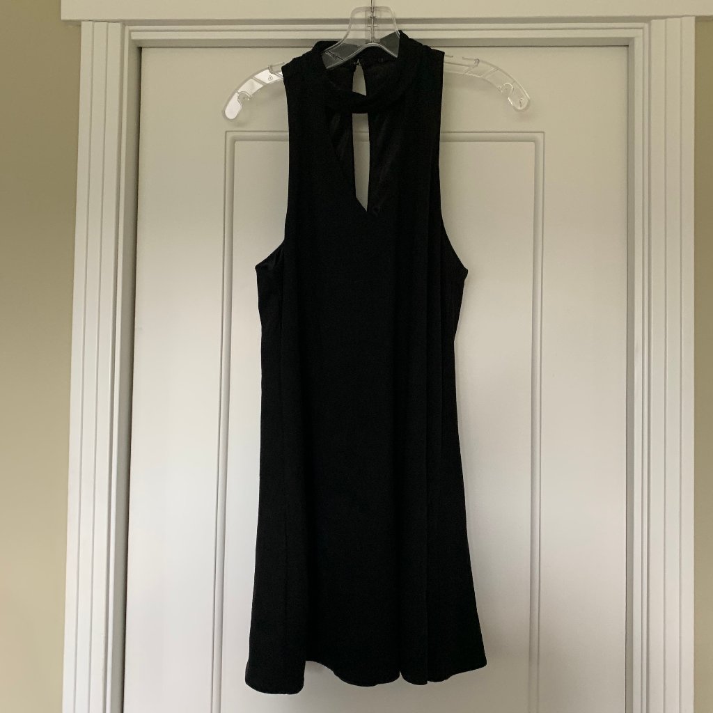 Olivaceous Black Suede Dress Preowned Olivaceous Black Suede Dress Preowned